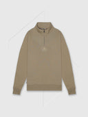 Aquascutum Active Centered Logo Quarter Zip Fleece Khaki from Saxumo.com