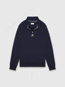 Aquascutum Active Centered Logo Quarter Zip Fleece Navy from Saxumo.com