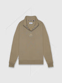 Aquascutum Active Centered Logo Quarter Zip Fleece Khaki from Saxumo.com