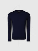 Callaway Ribbed V-neck Merino Sweater Peacoat Dark Navy from Saxumo