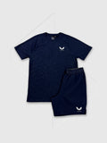 Castore Adapt Training Branded Elastic T-Shirt/Short Set Navy/White/Navy