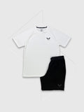 Castore Adapt Training Branded Elastic T-Shirt/Short Set White/Black