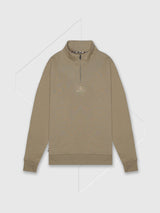 Aquascutum Active Centered Logo Quarter Zip Fleece Khaki