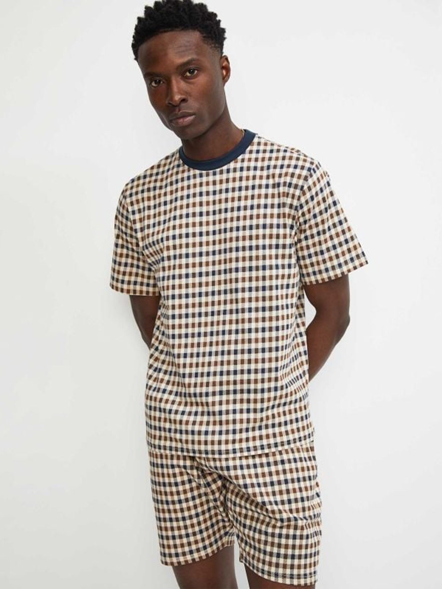 Aquascutum Active Side Check T-shirt Navy from Saxumo.com