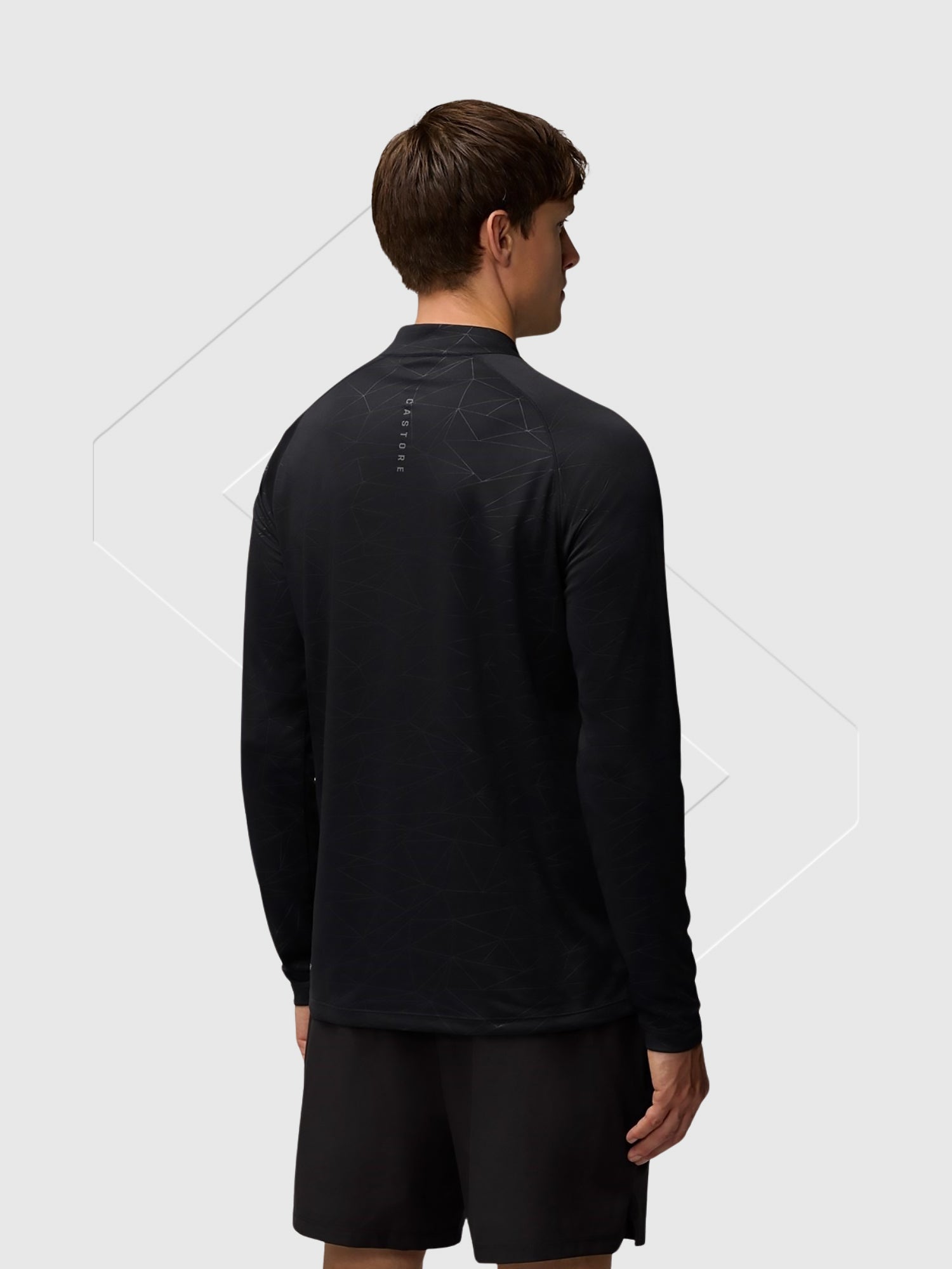 Castore Adapt Training Half Zip Top Black/Gun Metal Grey from Saxumo.com