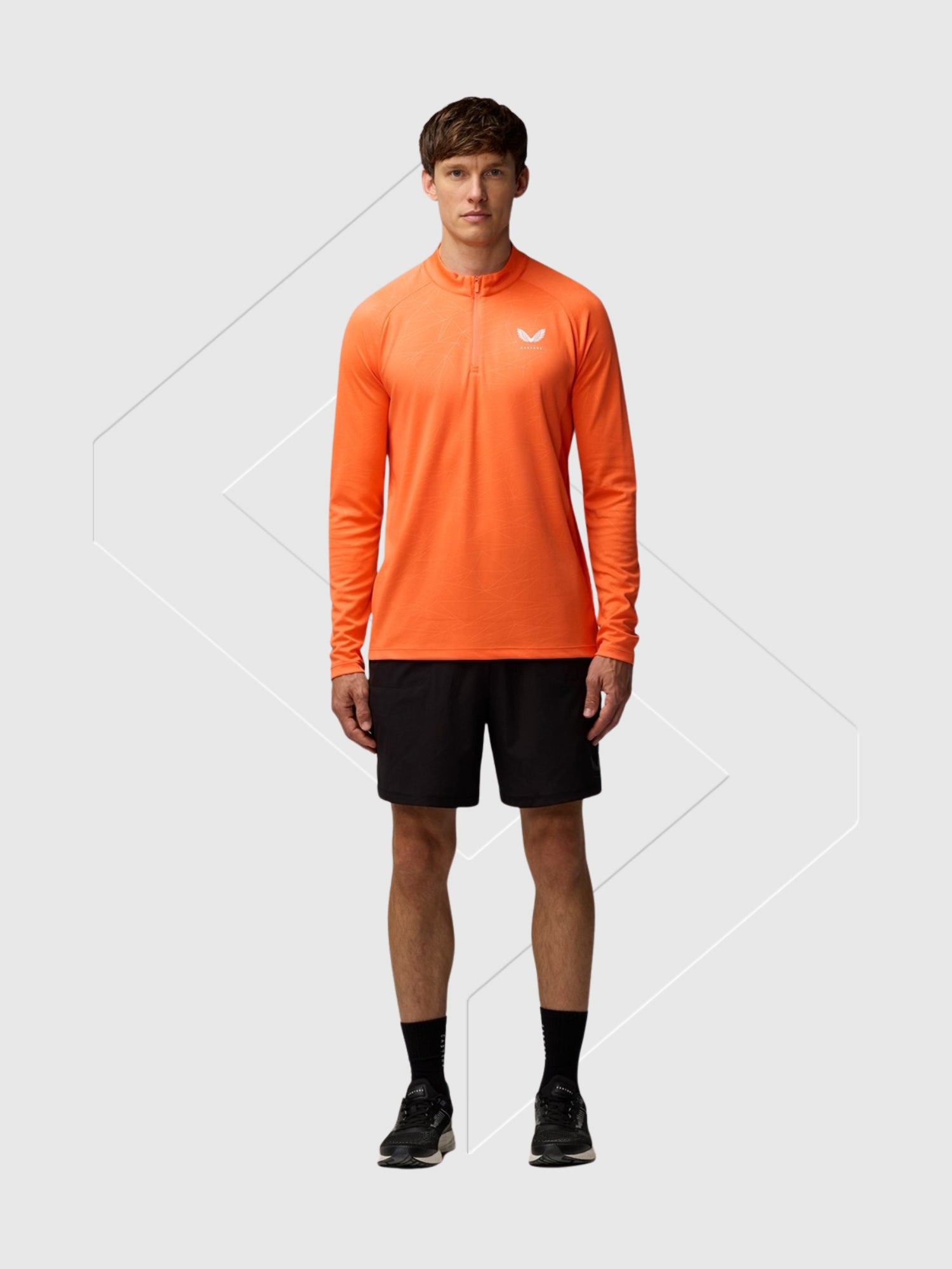 Castore Adapt Training Half Zip Top Bright Orange/Mid Grey from Saxumo.com