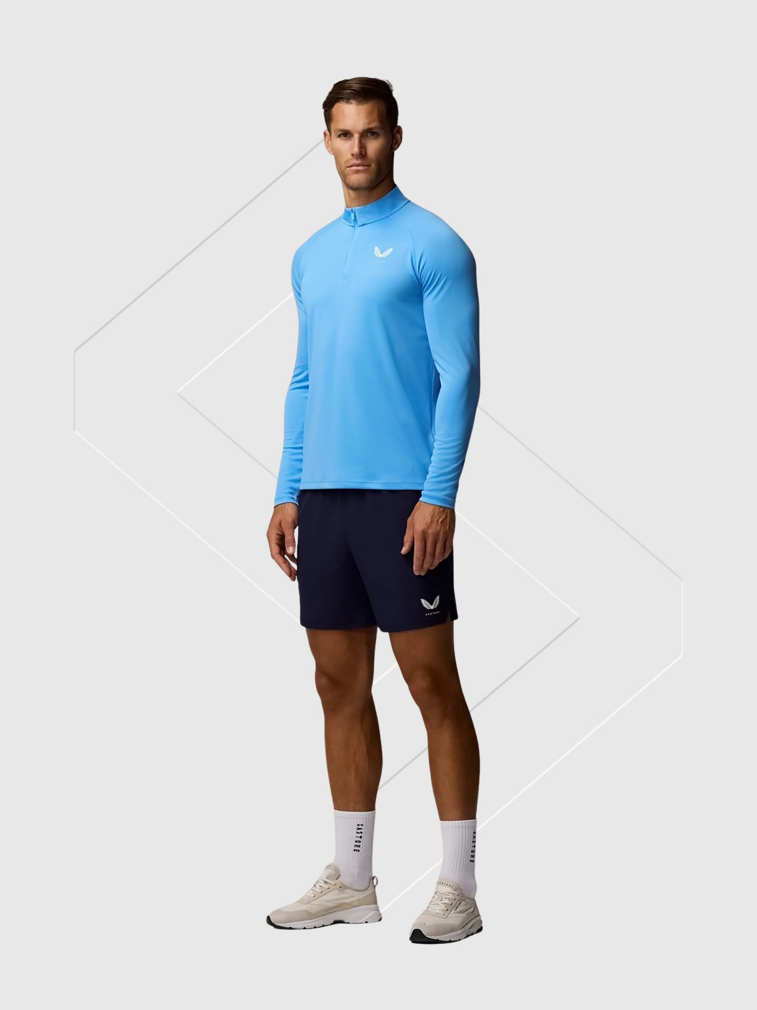 Castore Adapt Training Half Zip Top Cool Blue/Mid Grey from Saxumo.com