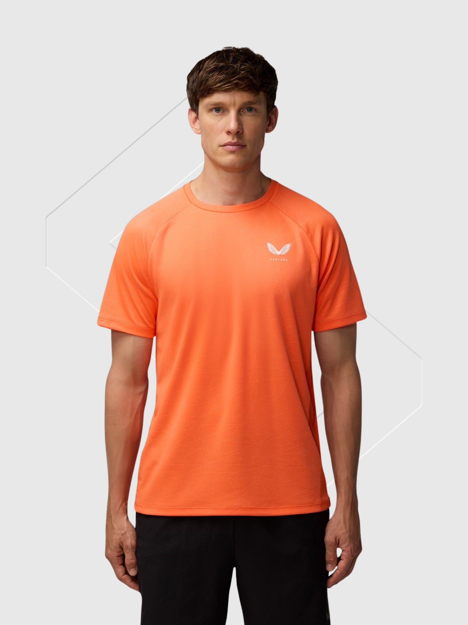 Castore Adapt Training T-Shirt Bright Orange/Mid Grey from Saxumo.com