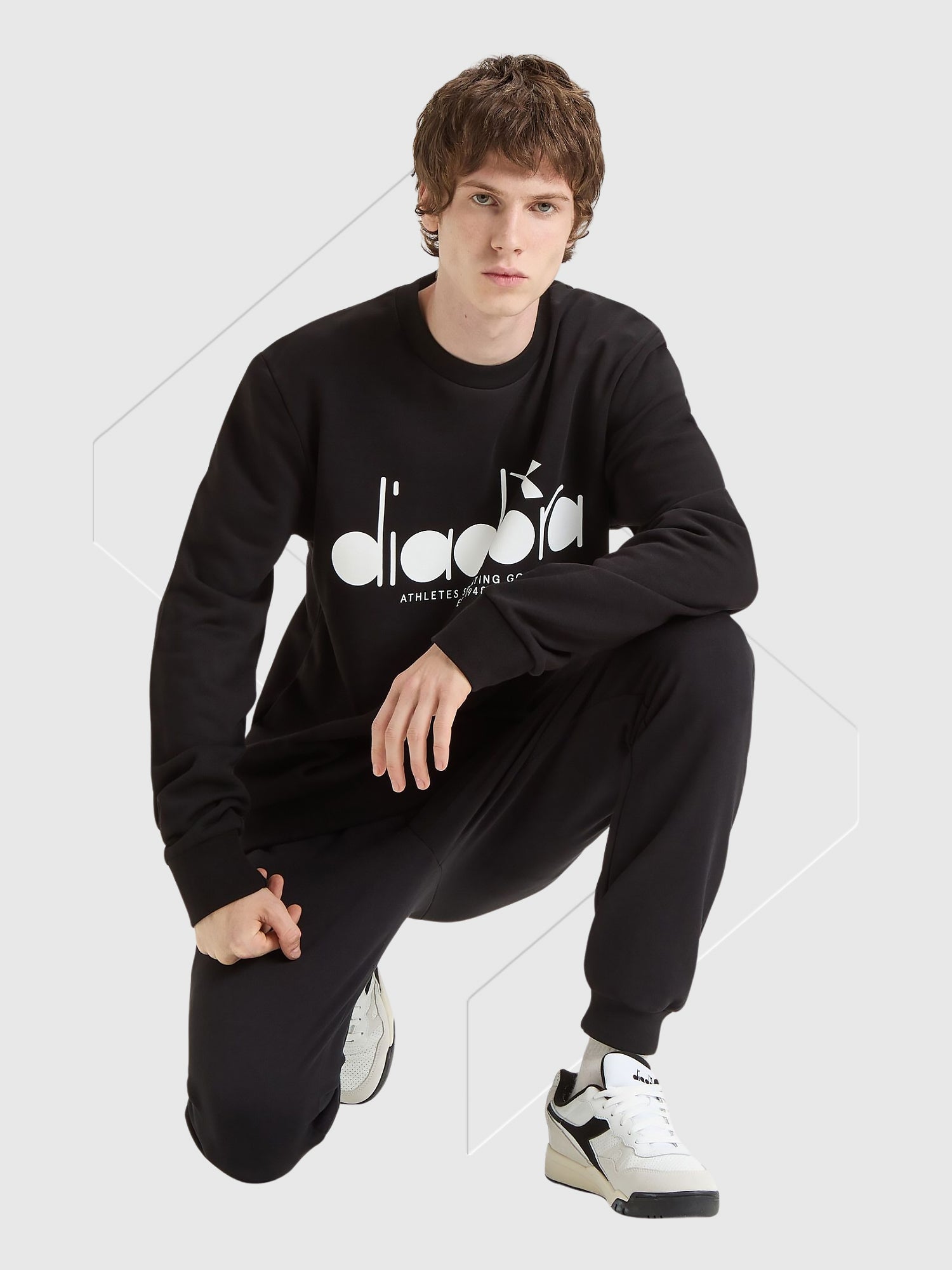Diadora Sweatshirt Crew Logo Black from Saxumo.com