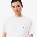 Lacoste Cotton T-Shirt with Breast Pocket White from StockUK