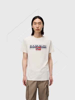 Napapijri Aylmer Graphic T-Shirt Beige Dimity from Saxumo.com