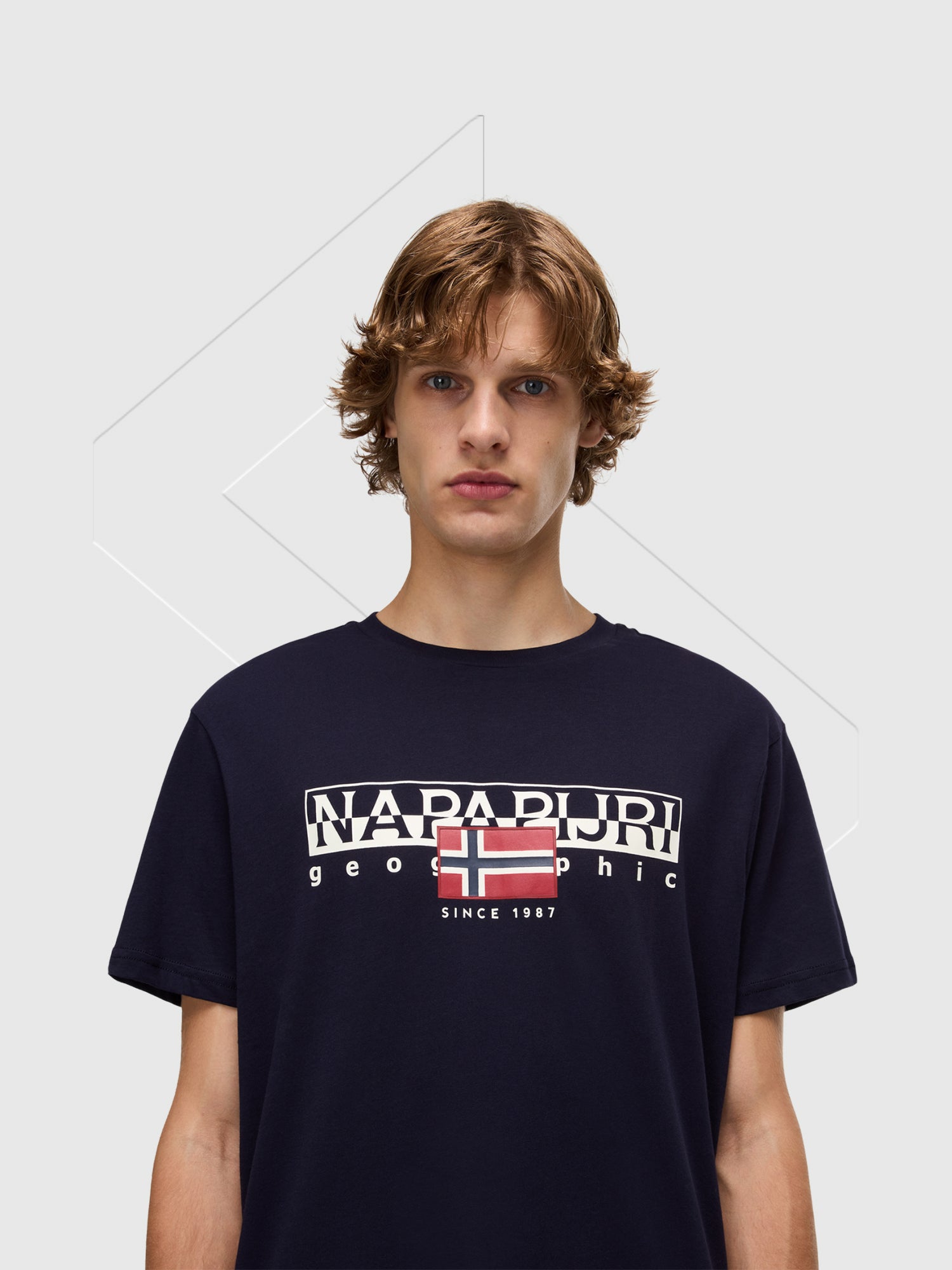 Napapijri Aylmer Graphic T-shirt Blu Marine from Saxumo.com