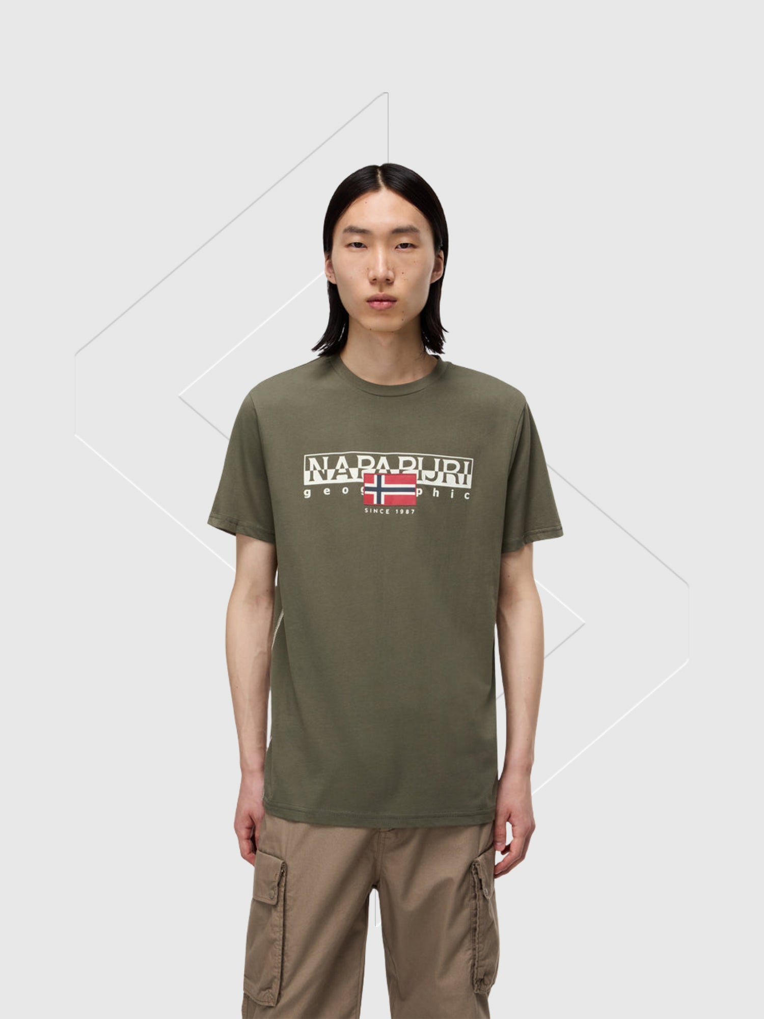 Napapijri Aylmer Graphic T-shirt Tea Leaf Green from Saxumo.com