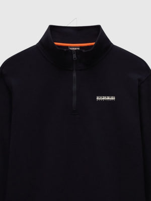 Napapijri Small Box Logo Half Zip Black from Saxumo.com