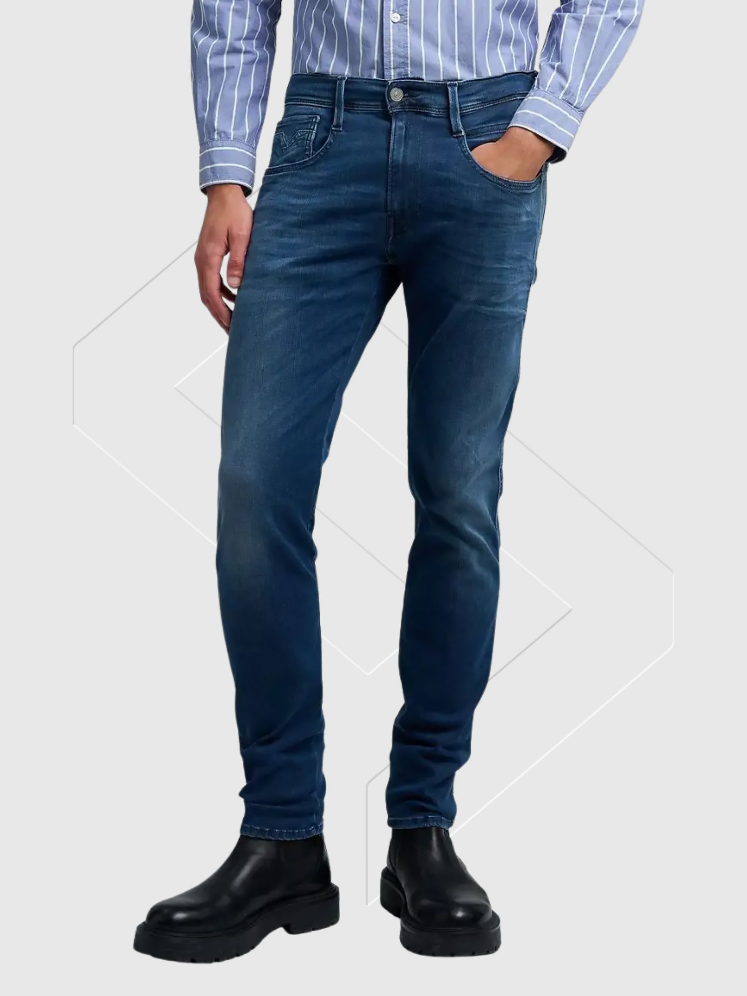 Replay Anbass Slim-Fit Jeans Medium Blue from Saxumo.com