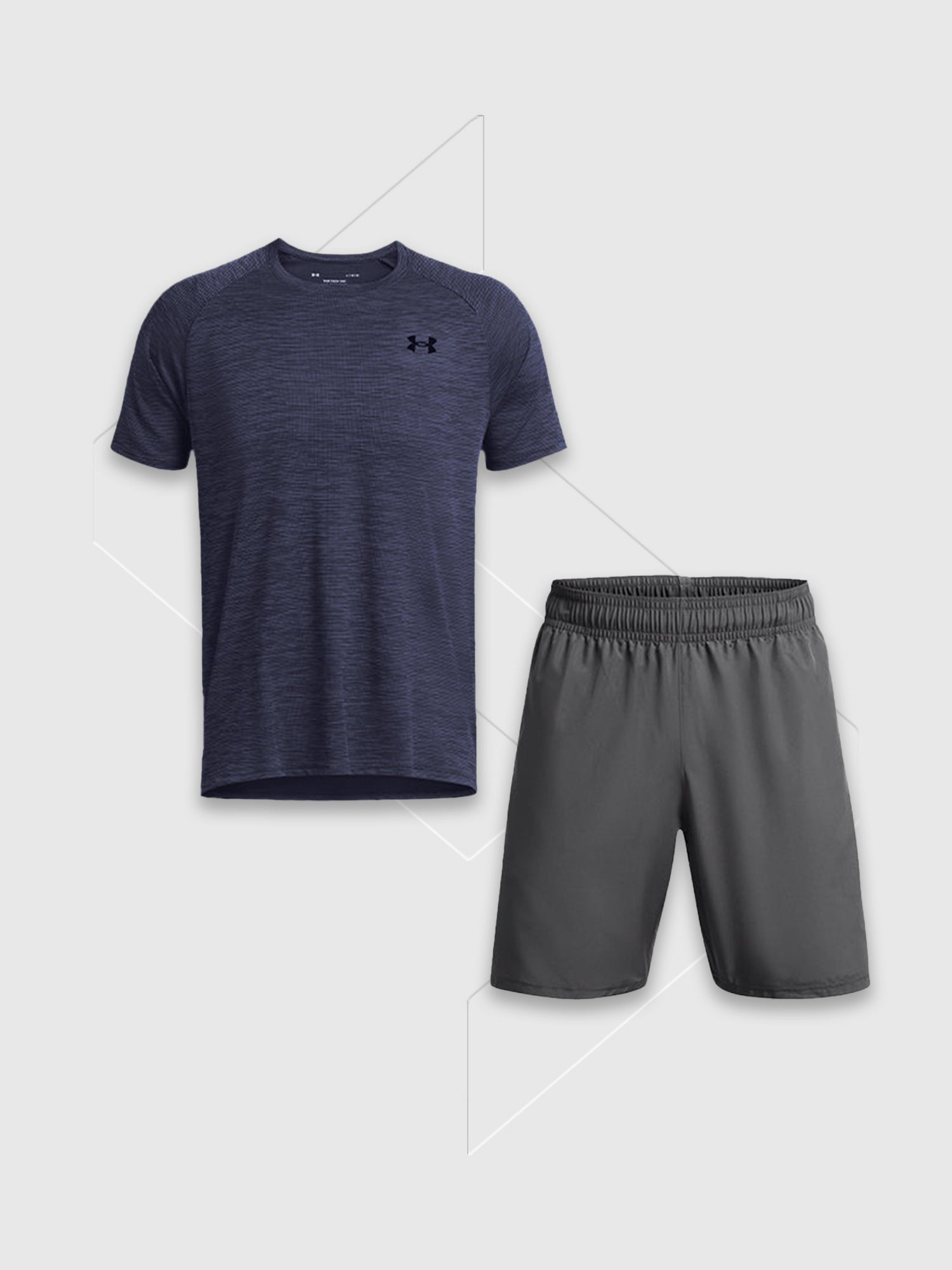 Under Armour Tech Textured T-Shirt/Short Set Downpoor Grey/Grey from Saxumo