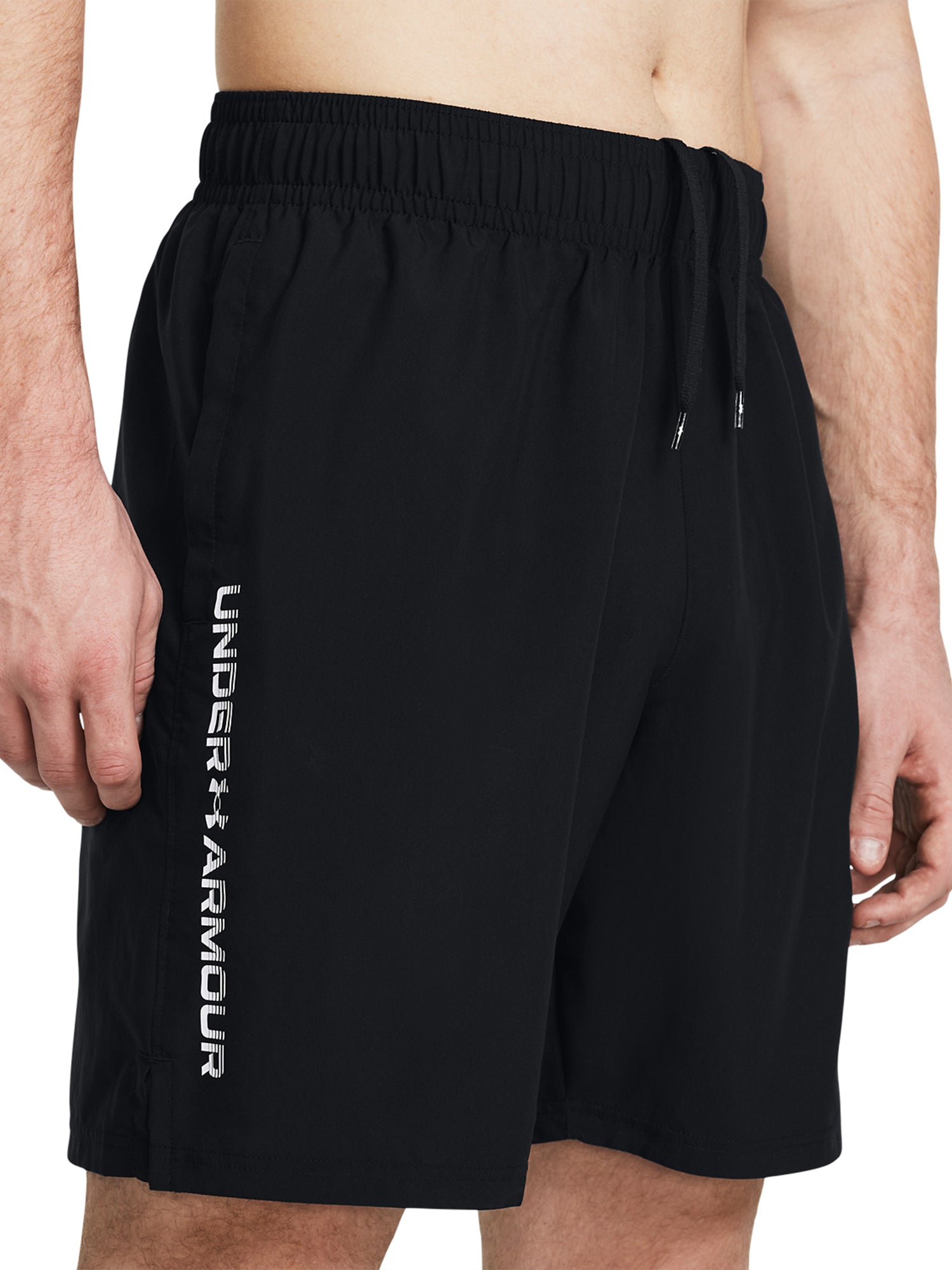 Under Armour Tech Woven Wordmark Shorts Black/White from Saxumo