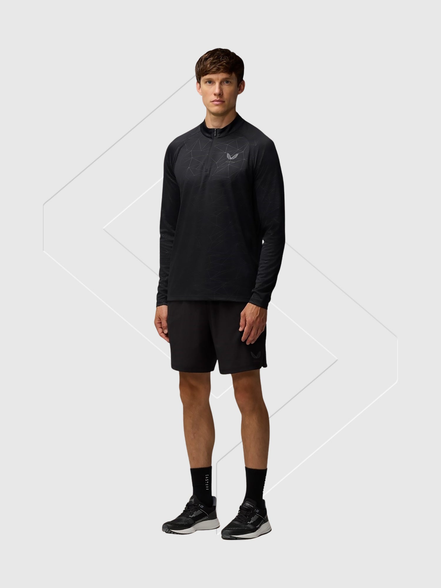 Castore Adapt Training Half Zip Top Black/Gun Metal Grey from Saxumo.com