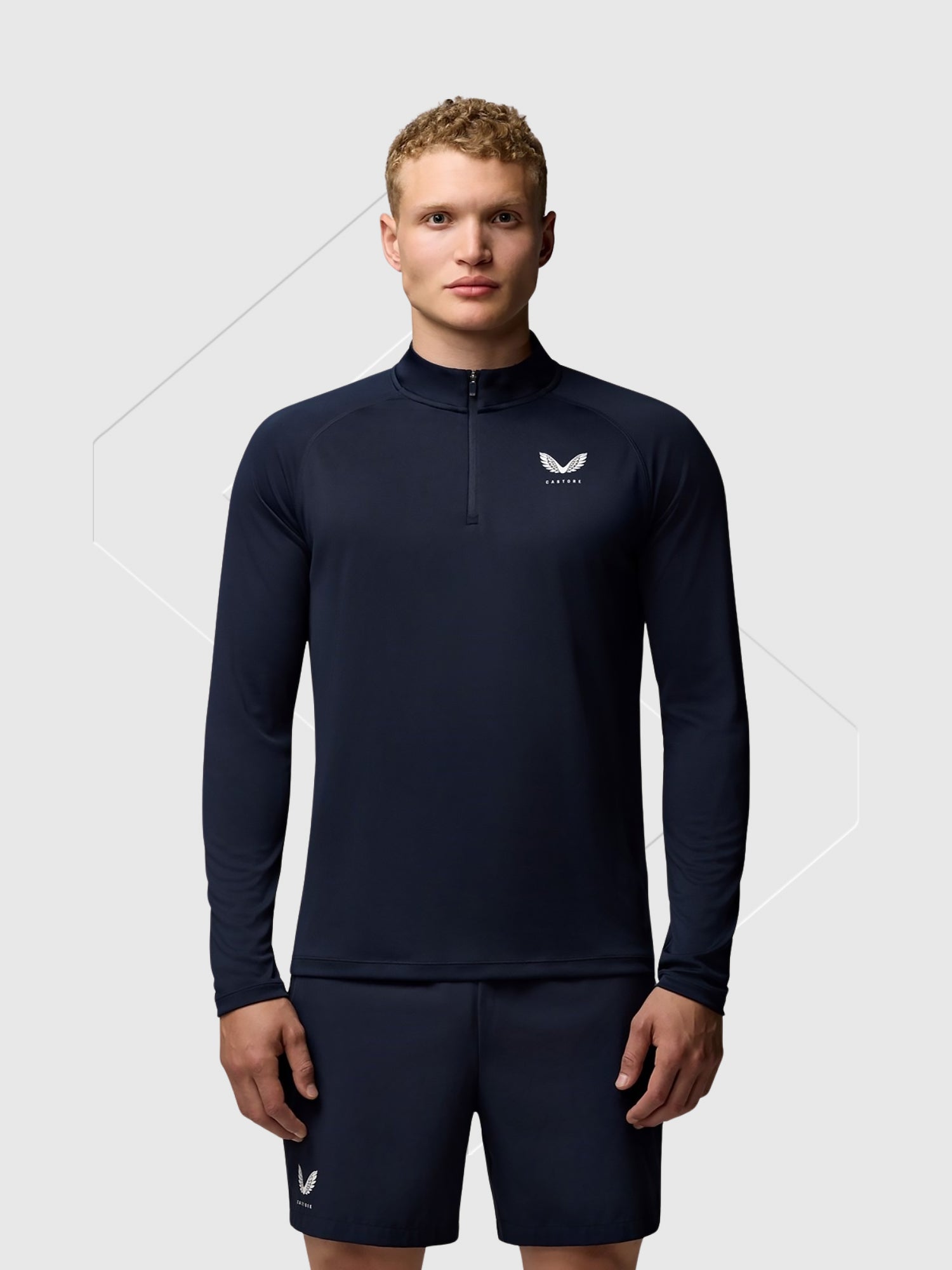 Castore Adapt Training Half Zip Top/Short Set Navy from Saxumo.com