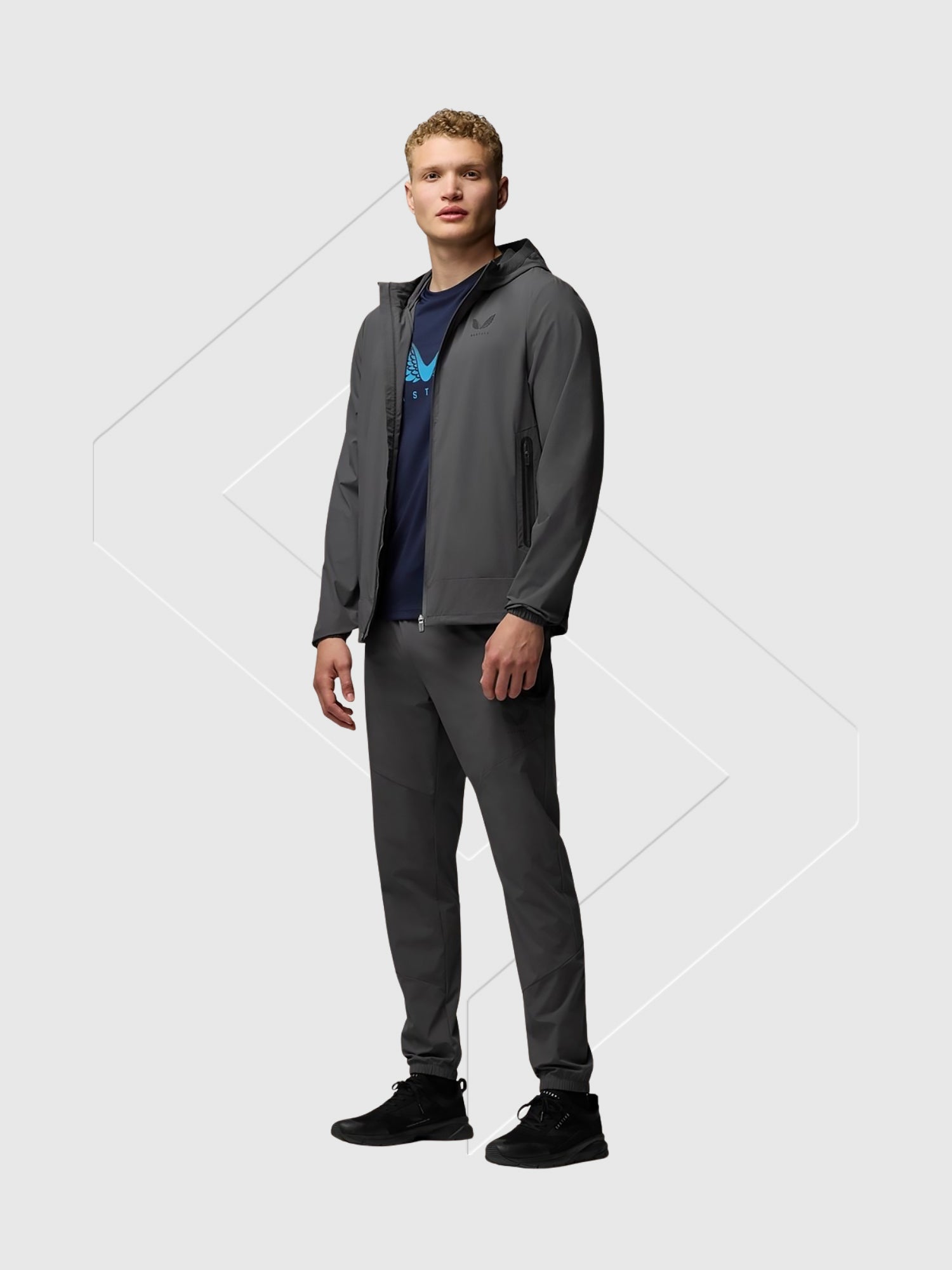 Castore Lightweight Flex Jacket Gunmetal/Black from Saxumo.com