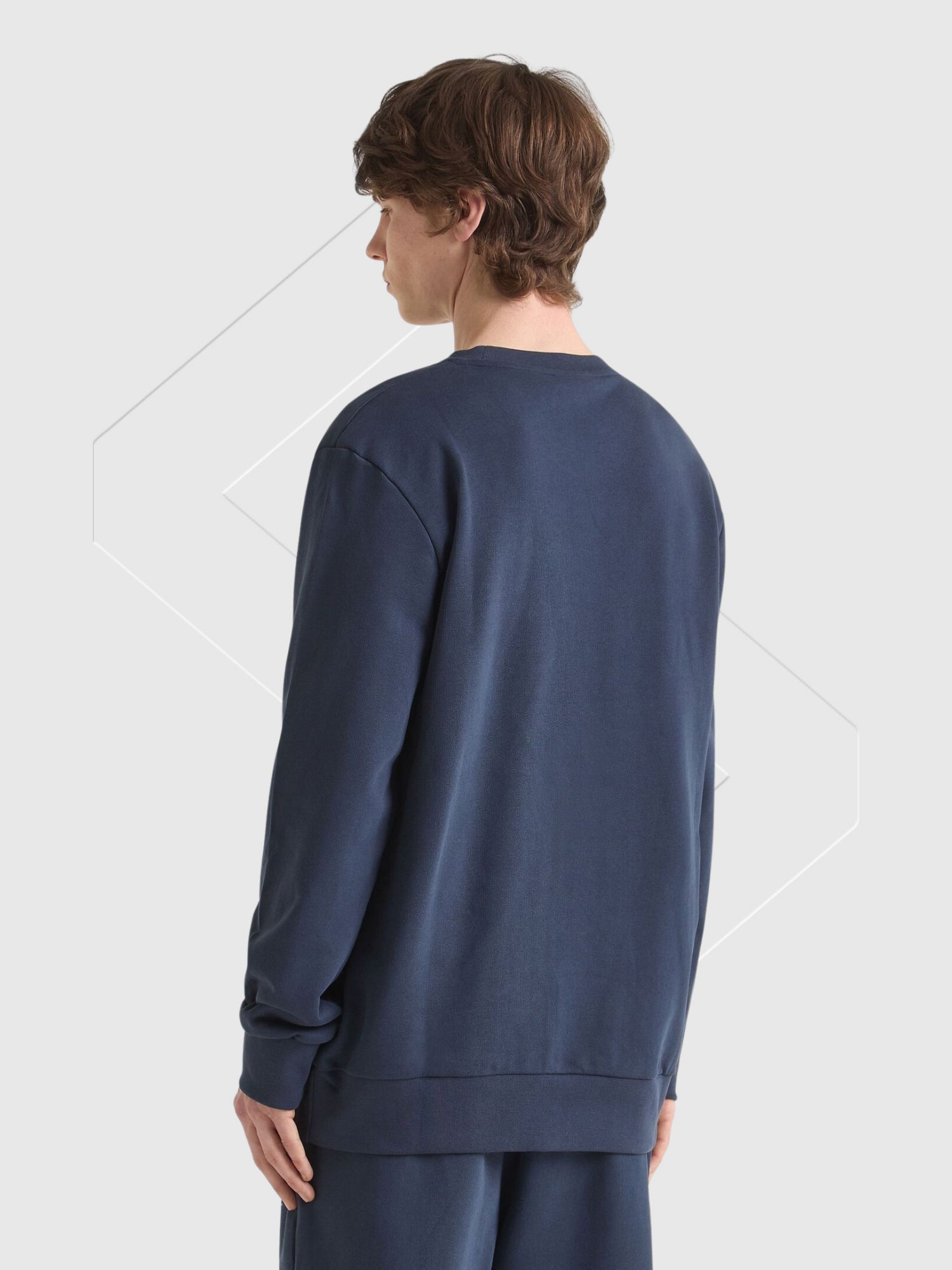 Diadora Sweatshirt Crew Logo Blue Denim from Saxumo.com