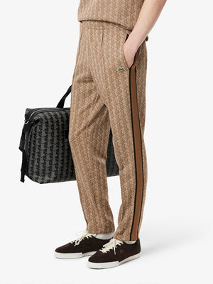 Lacoste Paris Monogram Jacquard Track Pants Brown from Saxumo