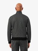 Lacoste Paris Zip-Up Jacquard Track Jacket Black/Graphite from Saxumo