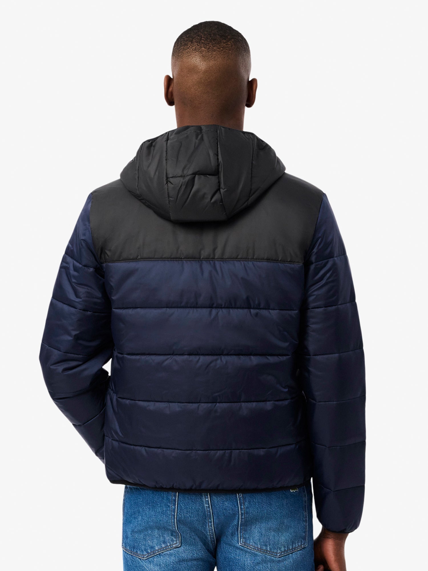 Lacoste Water-Repellant Quilted Puffed Jacket Navy Blue/Black from Saxumo