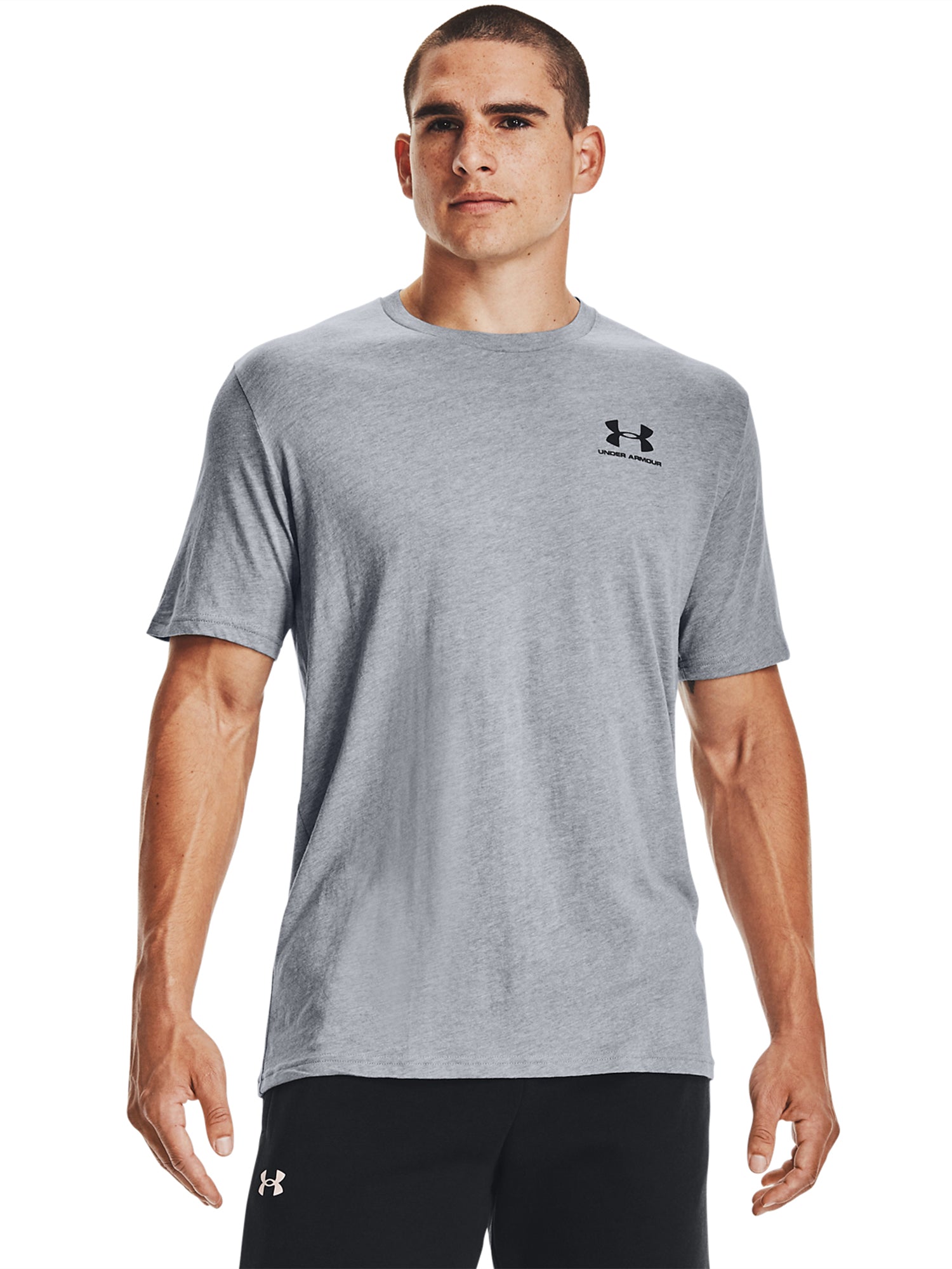 Under Armour Sportstyle Short Sleeve T-Shirt Steel Light Heather/Black from Saxumo