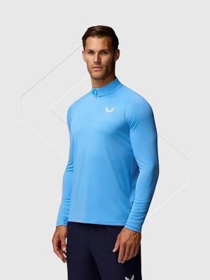 Castore Adapt Training Half Zip Top Cool Blue/Mid Grey from Saxumo.com