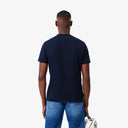 Lacoste Jersey Signature Print T-Shirt Navy Blue from StockUK