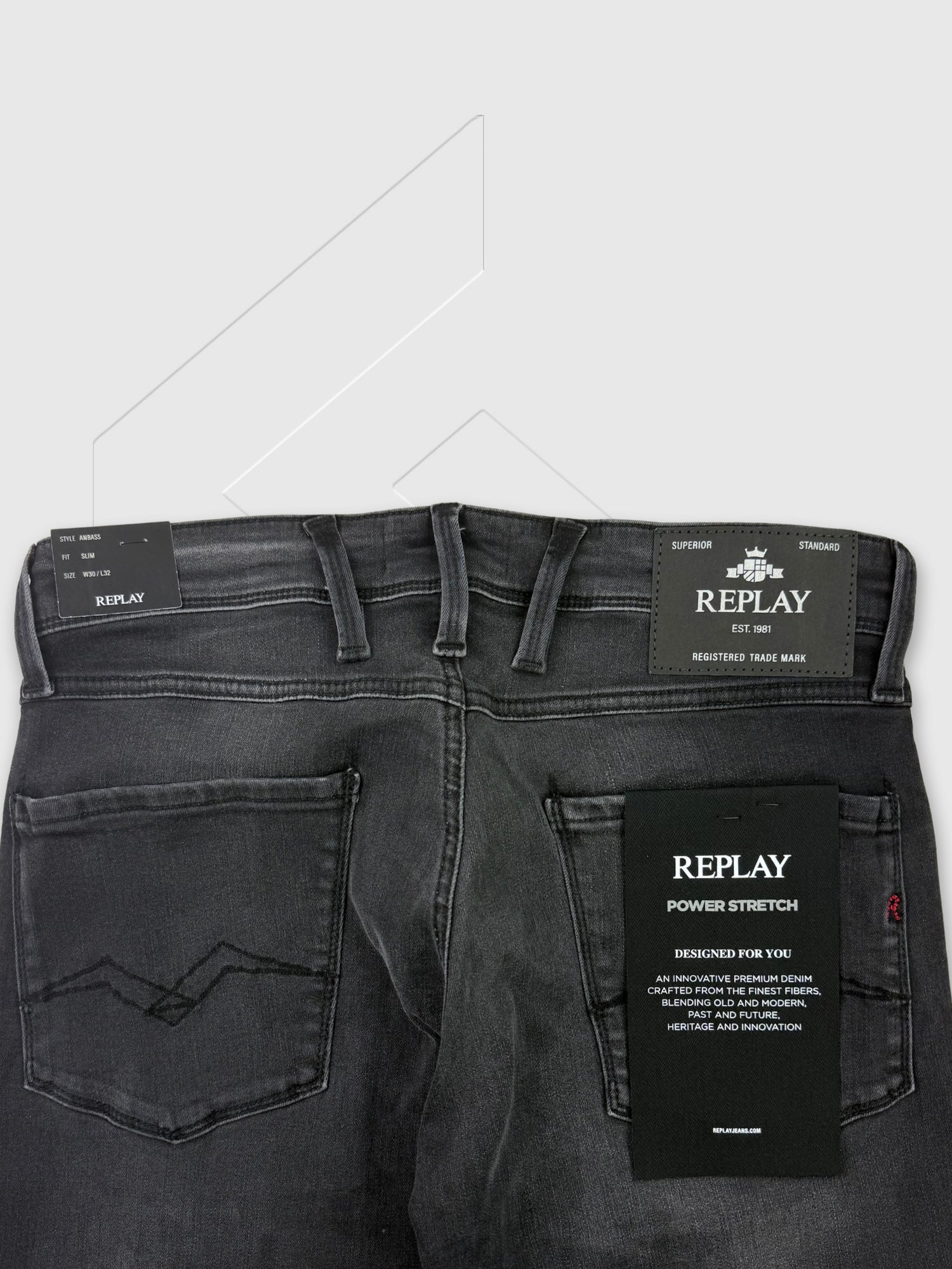 Replay Anbass Slim-Fit Jeans Dark Grey from Saxumo.com