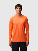 Castore Adapt Training Half Zip Top Bright Orange/Mid Grey from Saxumo.com