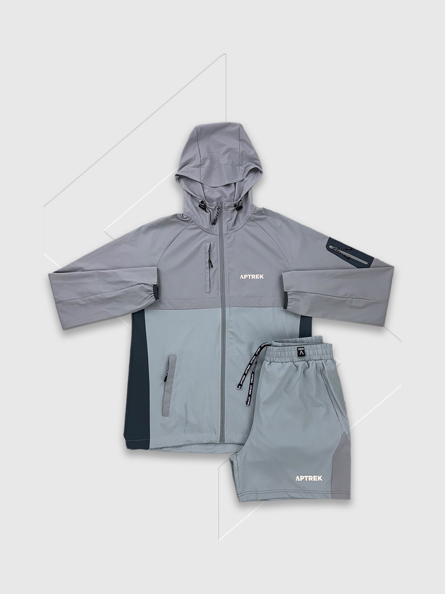 Aptrek Core Motion Element Jacket/Short Set Grey/Grey from Saxumo.com