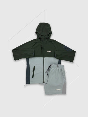 Aptrek Core Motion Element Jacket/Short Set Khaki Green/Grey from Saxumo.com