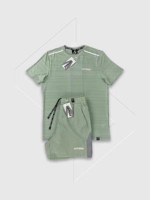 Aptrek Element T-Shirt/Short Set Khaki Green from Saxumo.com