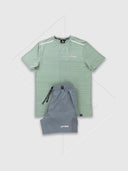 Aptrek Element T-Shirt/Short Set Khaki Green/Grey from Saxumo