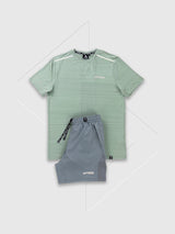 Aptrek Element T-Shirt/Short Set Khaki Green/Grey
