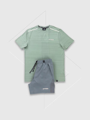 Aptrek Element T-Shirt/Short Set Khaki Green/Grey from Saxumo.com