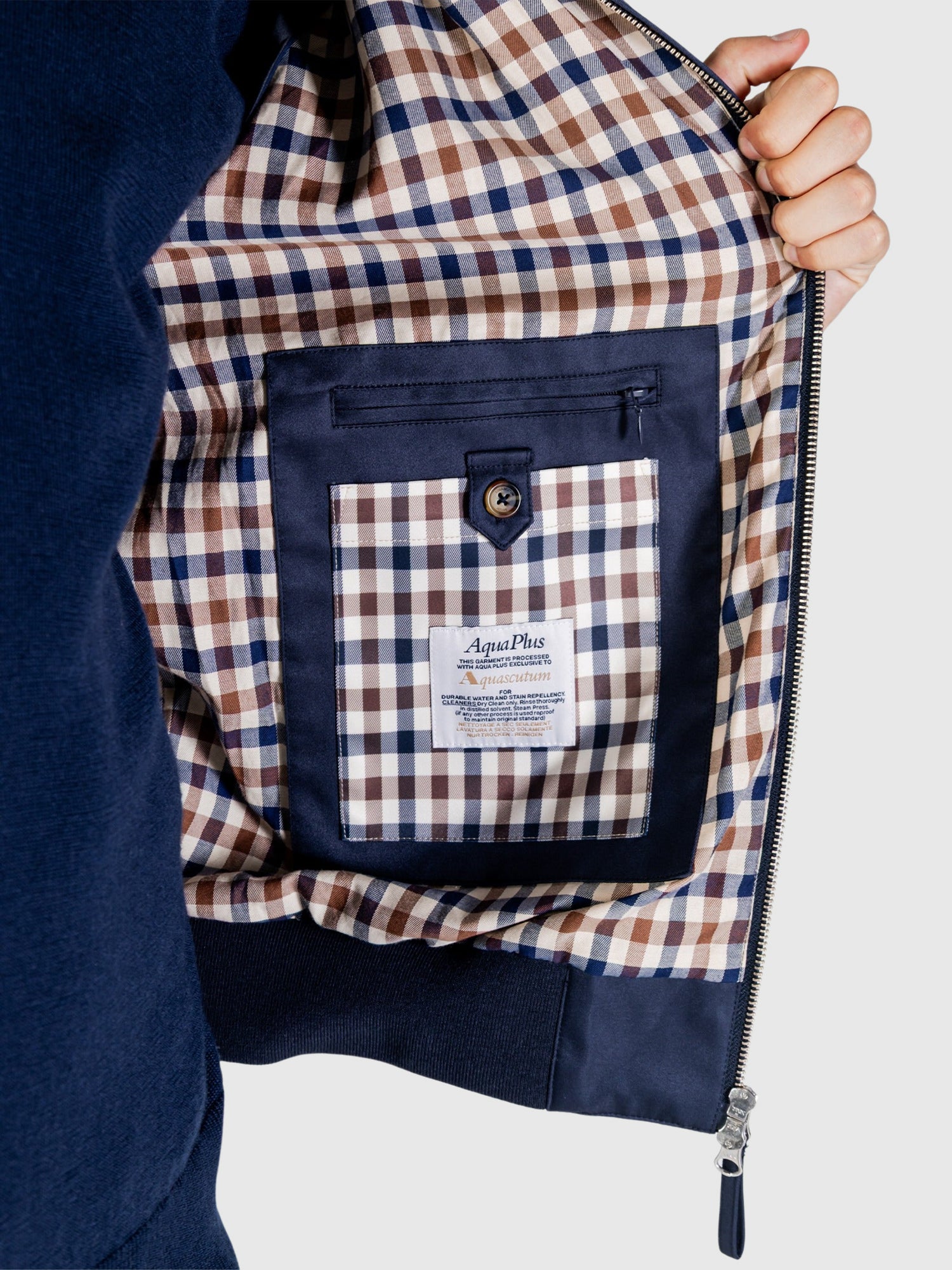 Aquascutum Archival Harrington Navy from Saxumo.com