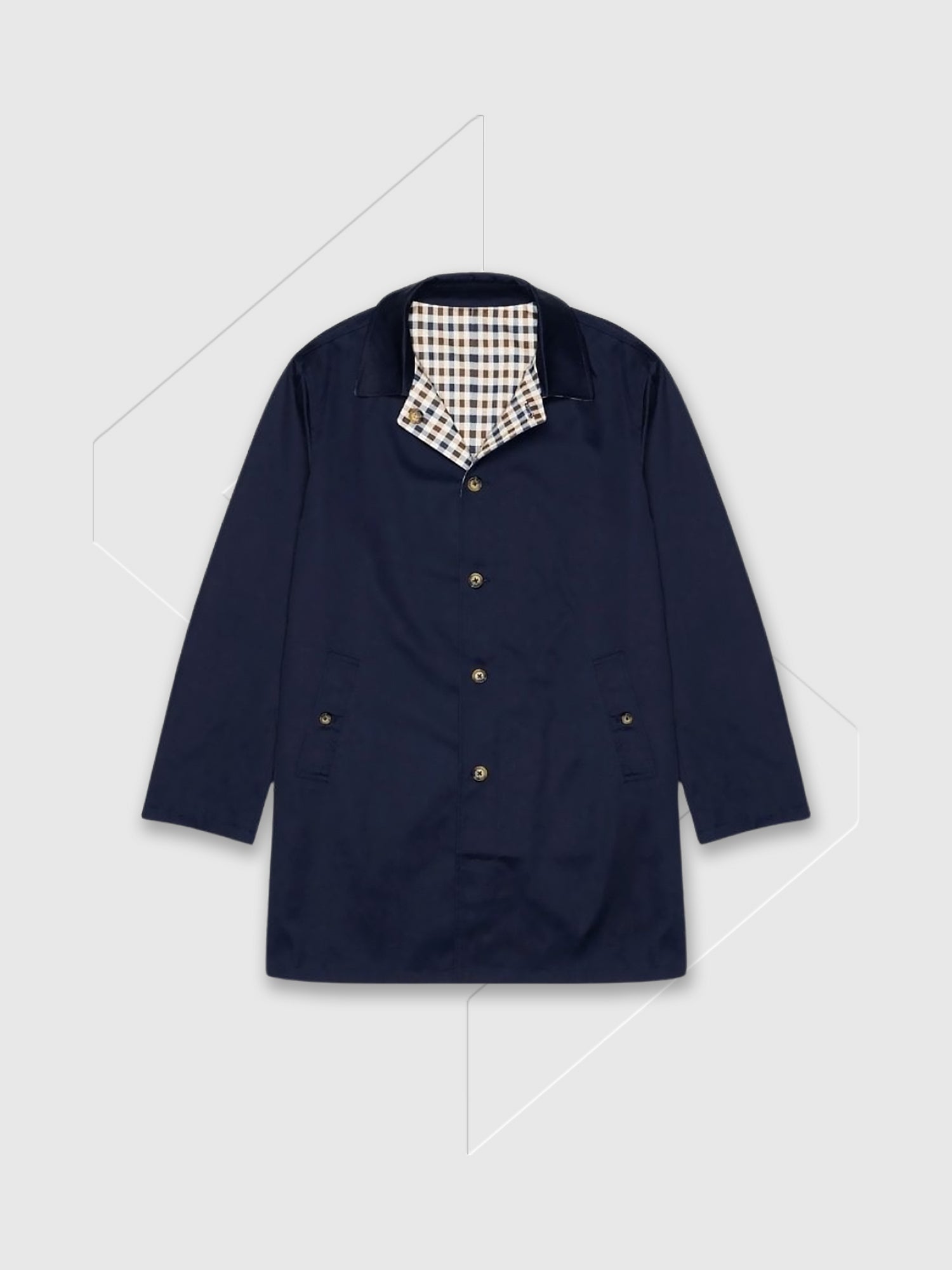 Aquascutum Archival Reversible Mid Coat Navy from Saxumo.com