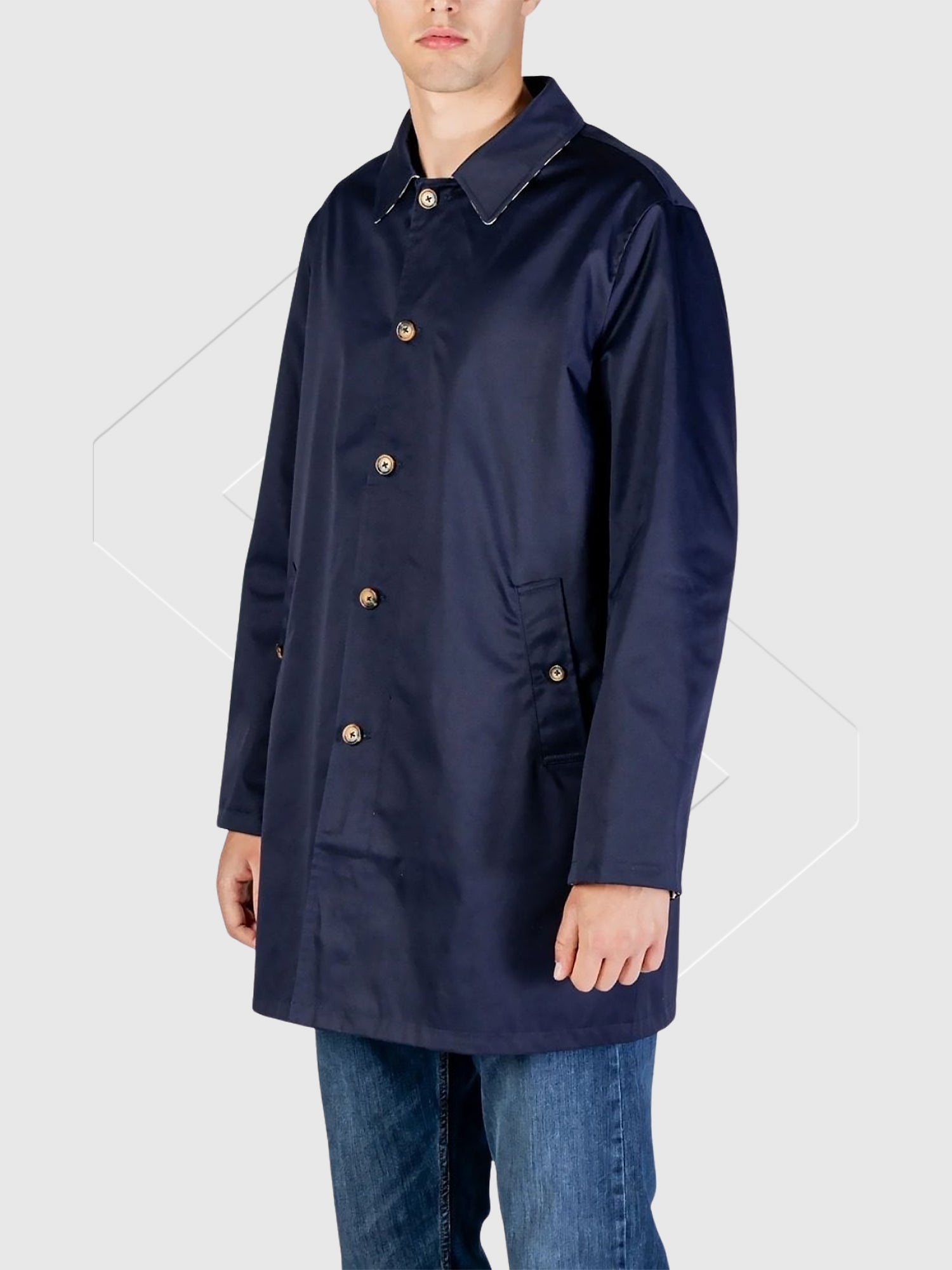 Aquascutum Archival Reversible Mid Coat Navy from Saxumo.com