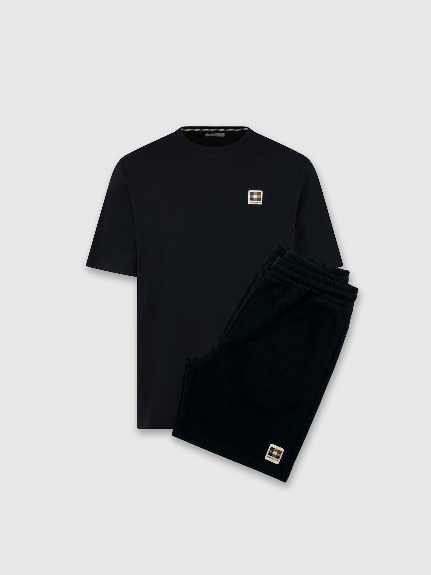 Aquascutum Badge T-shirt /Short Set Black from Saxumo.com