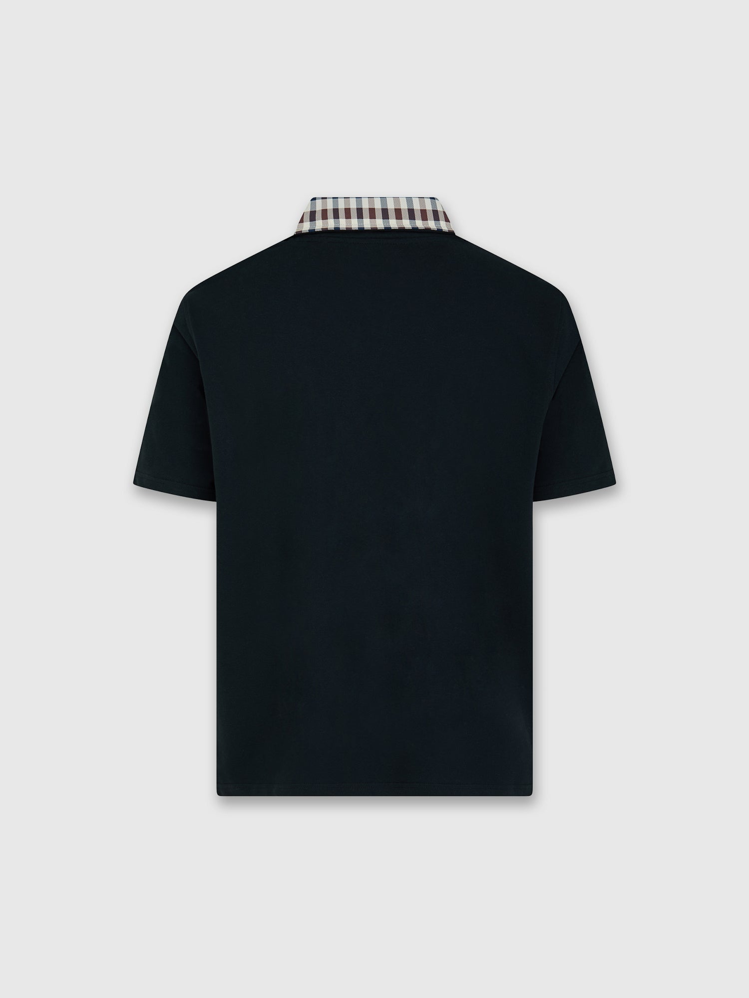 Aquascutum Club Check Collar Polo Black from Saxumo.com