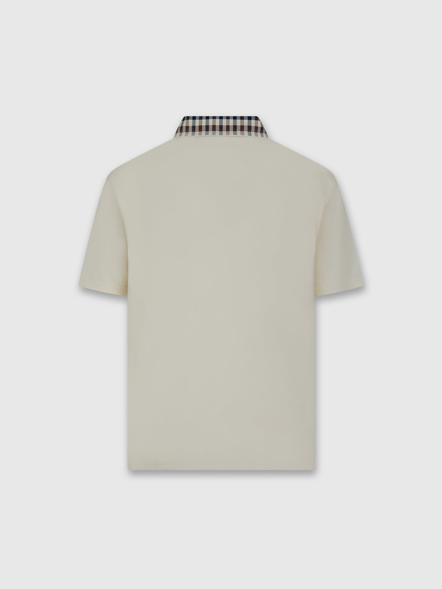 Aquascutum Club Check Collar Polo Old White from Saxumo.com