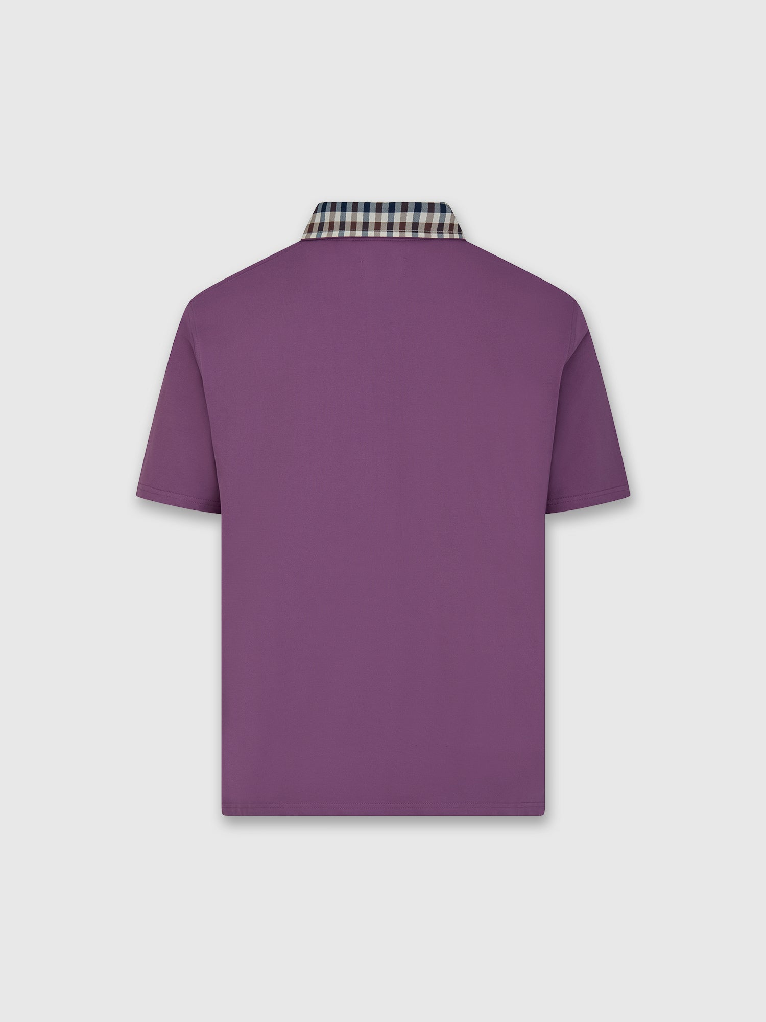 Aquascutum Club Check Collar Polo Purple from Saxumo.com