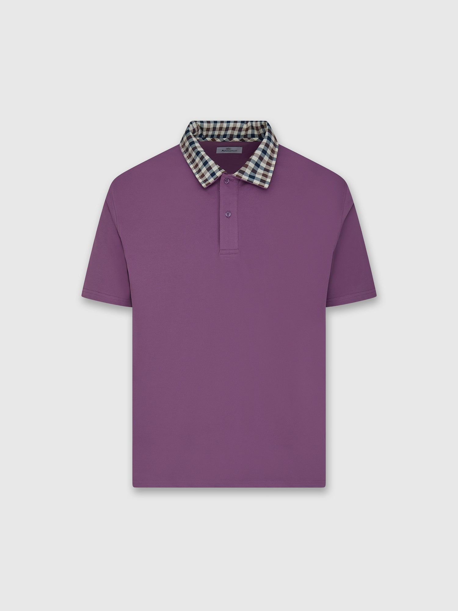 Aquascutum Club Check Collar Polo Purple from Saxumo.com