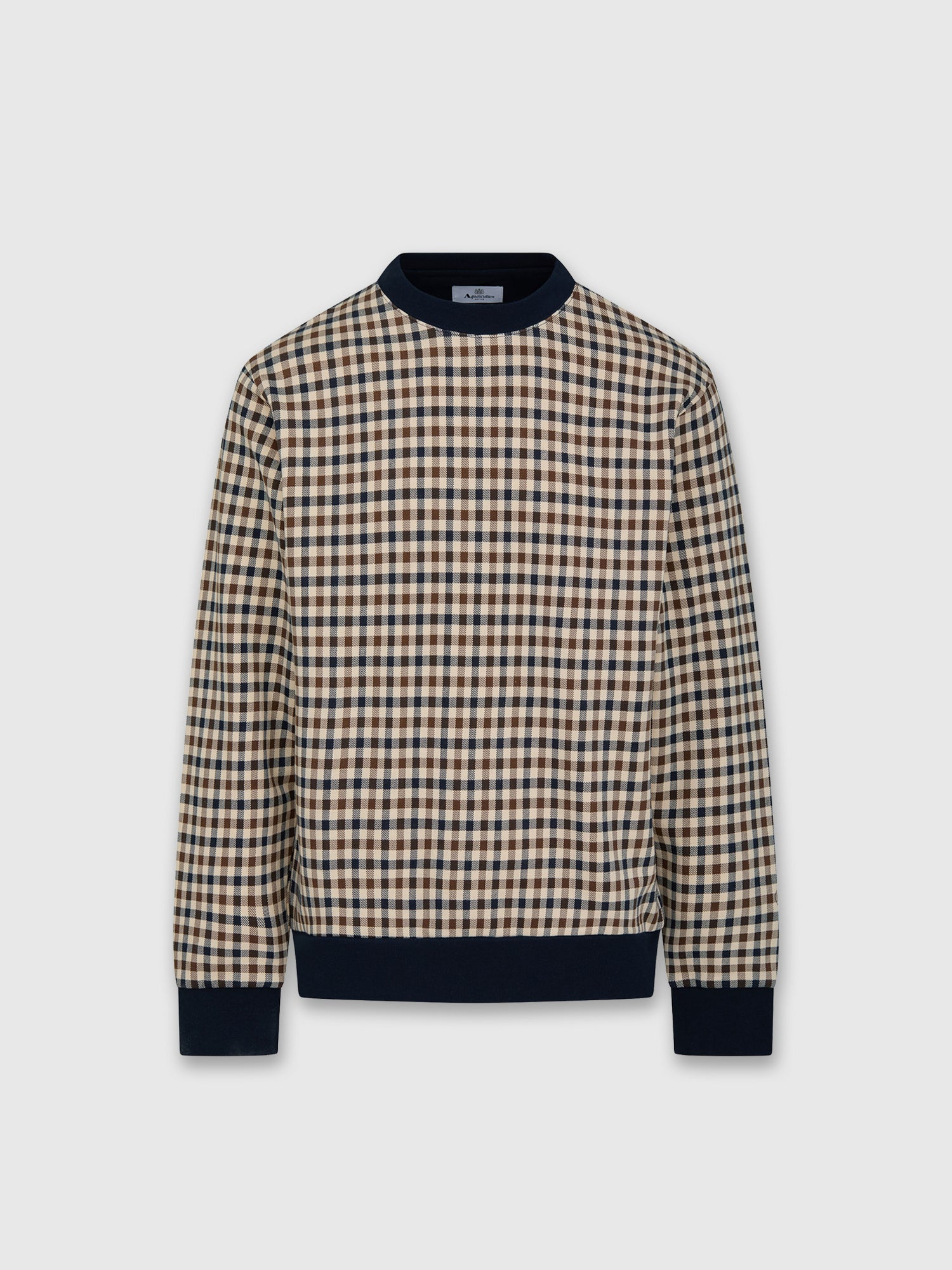 Aquascutum Club Check Crewneck Navy from Saxumo.com