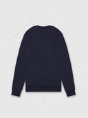 Aquascutum Club Check Shoulder Crew Neck Fleece Sweatshirt Navy from Saxumo.com