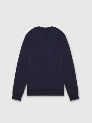 Aquascutum Club Check Shoulder Crew Neck Fleece Sweatshirt Navy from Saxumo.com